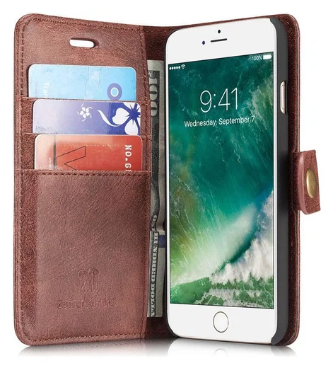 Apple iPhone SE (2020/2022)/7/8 Portemonnee Hoesje Echt Leer Rood afbeelding 1