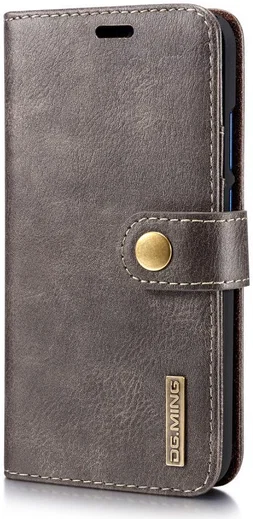 Huawei P20 Lite Leren Portemonnee Hoesje Grijs afbeelding 7