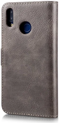 Huawei P20 Lite Leren Portemonnee Hoesje Grijs afbeelding 8