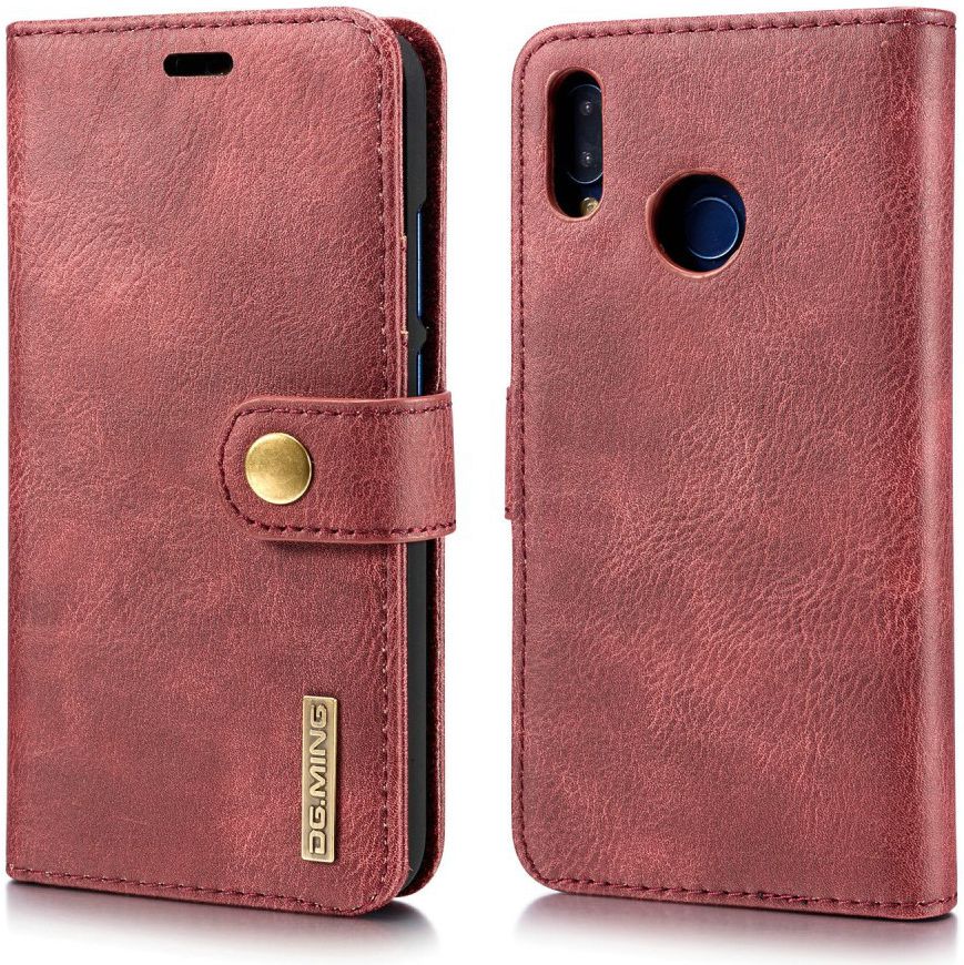 Huawei P20 Lite Leren Portemonnee Hoesje Rood afbeelding 1