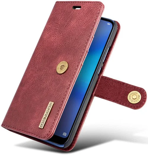 Huawei P20 Lite Leren Portemonnee Hoesje Rood afbeelding 13