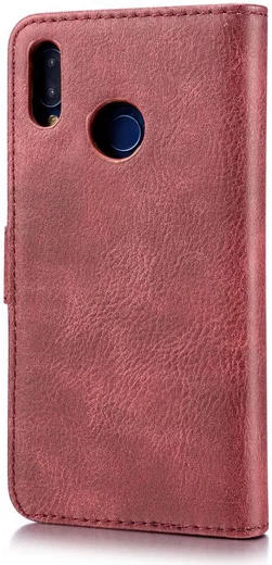 Huawei P20 Lite Leren Portemonnee Hoesje Rood afbeelding 7