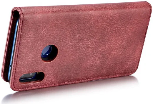 Huawei P20 Lite Leren Portemonnee Hoesje Rood afbeelding 9