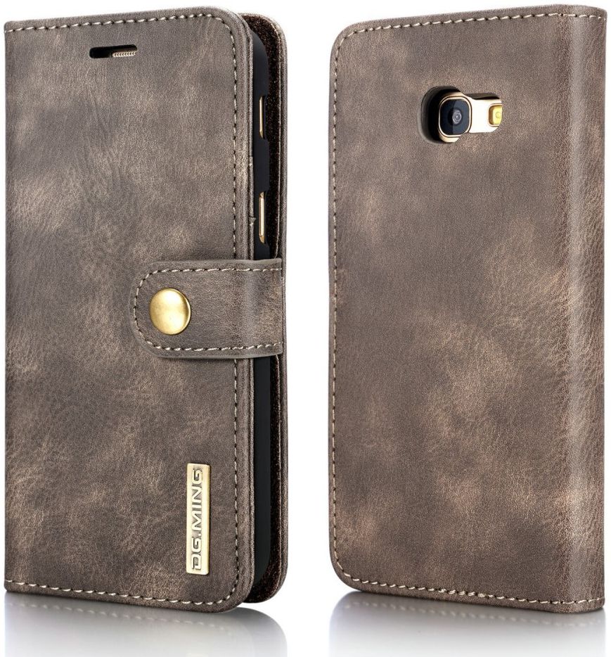 Samsung Galaxy A5 (2017) Echt Leren Portemonnee Hoesje Coffee afbeelding 7