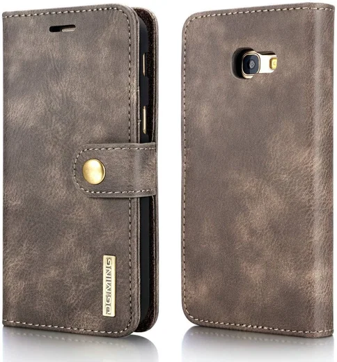 Samsung Galaxy A5 (2017) Echt Leren Portemonnee Hoesje Coffee afbeelding 7