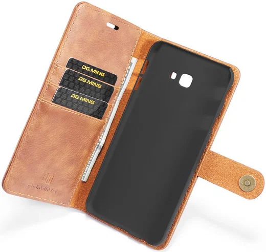 Samsung Galaxy J4 Plus Leren 2-in-1 Portemonnee Hoesje Bruin afbeelding 1
