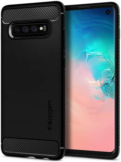 Spigen Rugged Armor Hoesje Samsung Galaxy S10 Zwart afbeelding 1