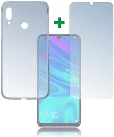 4smarts Tempered Glass + TPU Hoesje Huawei P Smart (2019) Transparant afbeelding 1