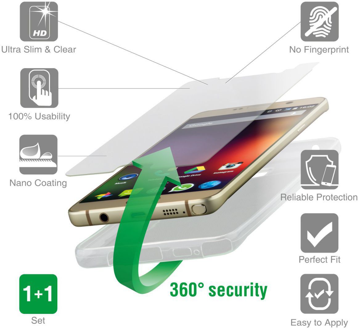 4smarts Tempered Glass + TPU Hoesje Huawei P Smart (2019) Transparant afbeelding 2