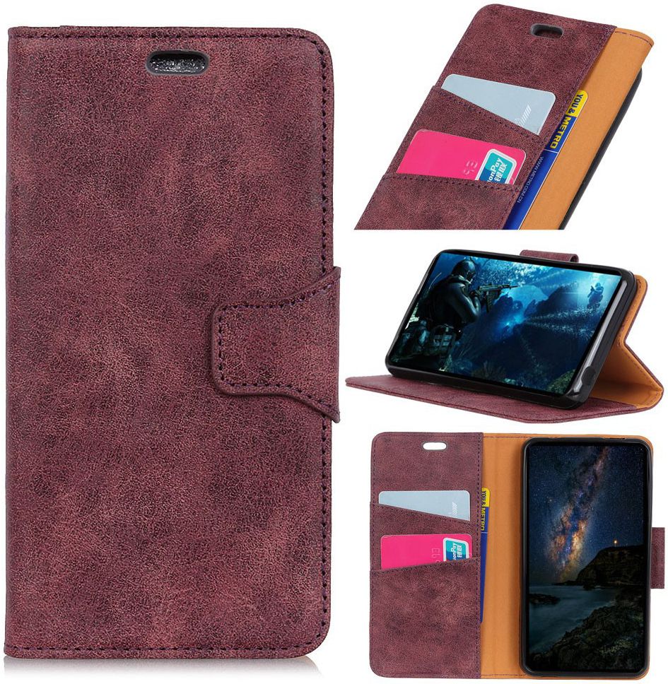 Honor View 20 Echt Leren Portemonnee Hoesje Rood afbeelding 1