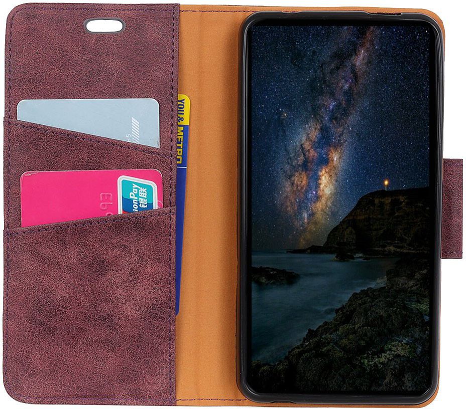 Honor View 20 Echt Leren Portemonnee Hoesje Rood afbeelding 3