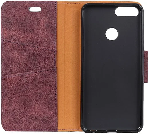 Honor View 20 Echt Leren Portemonnee Hoesje Rood afbeelding 7