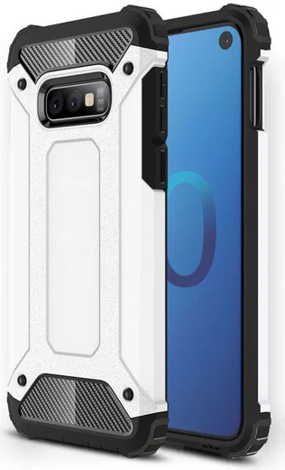 Samsung Galaxy S10E Hoesje Shock Proof Hybride Backcover Wit afbeelding 1