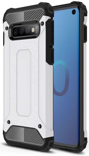 Samsung Galaxy S10 Hoesje Shock Proof Hybride Back Cover Wit afbeelding 1