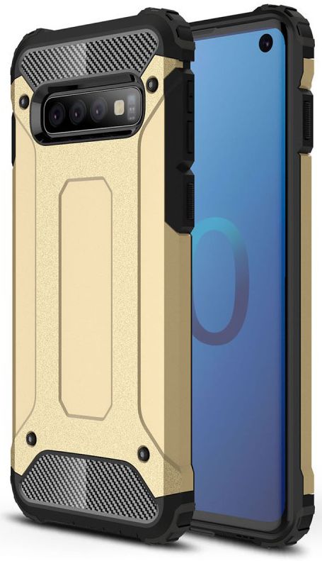 Samsung Galaxy S10 Hoesje Shock Proof Hybride Back Cover Goud afbeelding 1