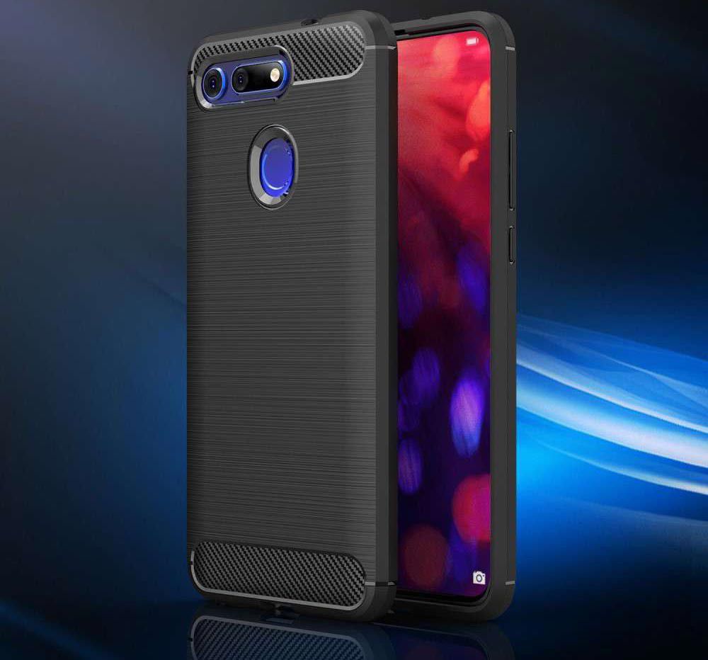 Honor View 20 Geborsteld TPU Hoesje Zwart afbeelding 5