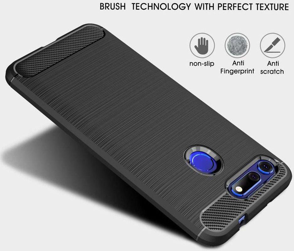 Honor View 20 Geborsteld TPU Hoesje Zwart afbeelding 6