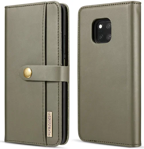 Huawei Mate 20 Pro Leren 2-in-1 Bookcase en Back Cover Hoesje Groen afbeelding 1