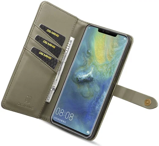 Huawei Mate 20 Pro Leren 2-in-1 Bookcase en Back Cover Hoesje Groen afbeelding 4