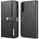 Huawei P20 Pro Leren 2-in-1 Bookcase en Back Cover Hoesje Zwart afbeelding 1