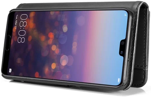Huawei P20 Pro Leren 2-in-1 Bookcase en Back Cover Hoesje Zwart afbeelding 11