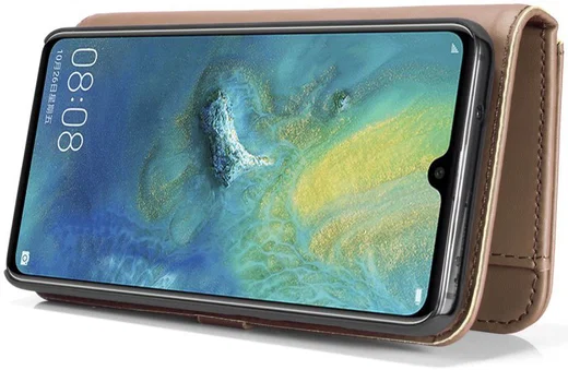 Huawei Mate 20 Leren 2-in-1 Bookcase en Back Cover Hoesje Bruin afbeelding 10
