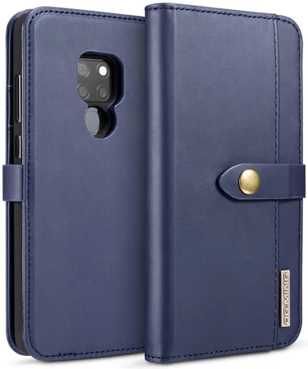 Huawei Mate 20 Leren 2-in-1 Bookcase en Back Cover Hoesje Blauw afbeelding 4