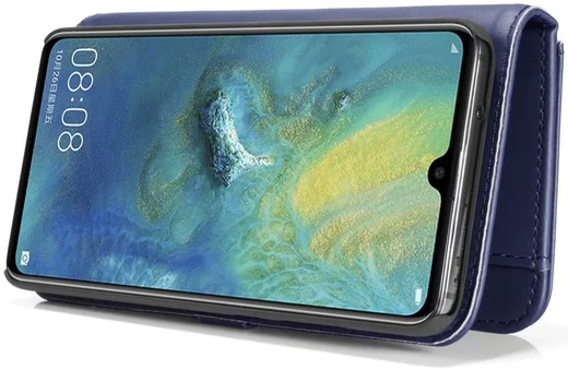 Huawei Mate 20 Leren 2-in-1 Bookcase en Back Cover Hoesje Blauw afbeelding 10