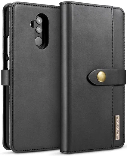Huawei Mate 20 Lite Leren 2-in-1 Bookcase en Back Cover Hoesje Zwart afbeelding 4