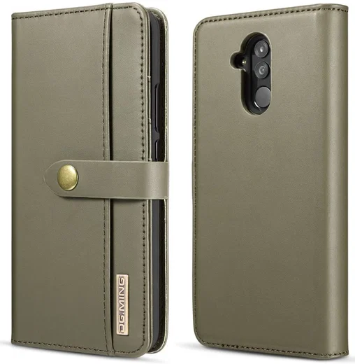 Huawei Mate 20 Lite Leren 2-in-1 Bookcase en Back Cover Hoesje Groen afbeelding 1