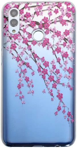 Honor 10 Lite Transparant Hoesje met Print Blossom Flower afbeelding 1