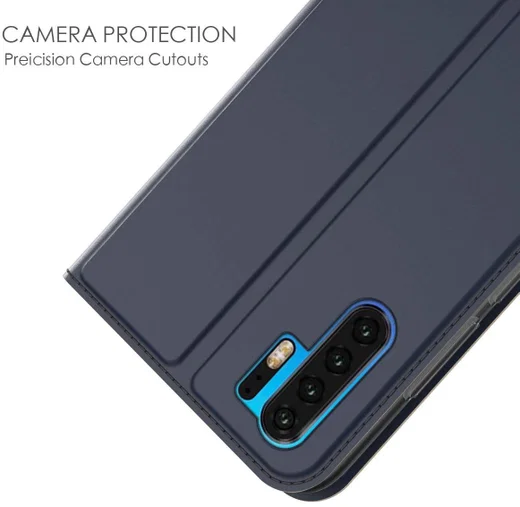 Huawei P30 Pro Flip Hoesje met Kaart Houder Blauw afbeelding 3