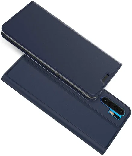 Huawei P30 Pro Flip Hoesje met Kaart Houder Blauw afbeelding 5