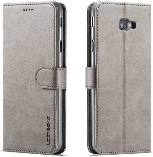 Samsung Galaxy J4 Plus Book Case Portemonnee Hoesje Grijs afbeelding 2