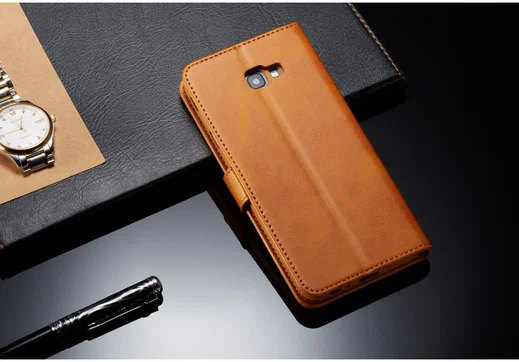 Samsung Galaxy J4 Plus Book Case Portemonnee Bookcase Hoesje Bruin afbeelding 6