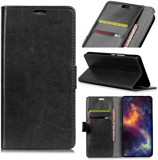 Motoro Moto G7 Play Kunstleren Portemonnee Hoesje Zwart afbeelding 2