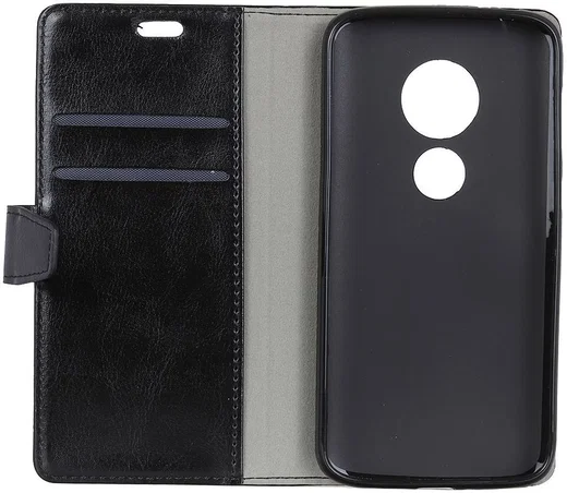 Motoro Moto G7 Play Kunstleren Portemonnee Hoesje Zwart afbeelding 5