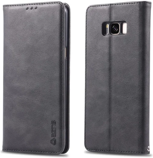AZNS Samsung Galaxy S8 Stand Portemonnee Hoesje Grijs afbeelding 2