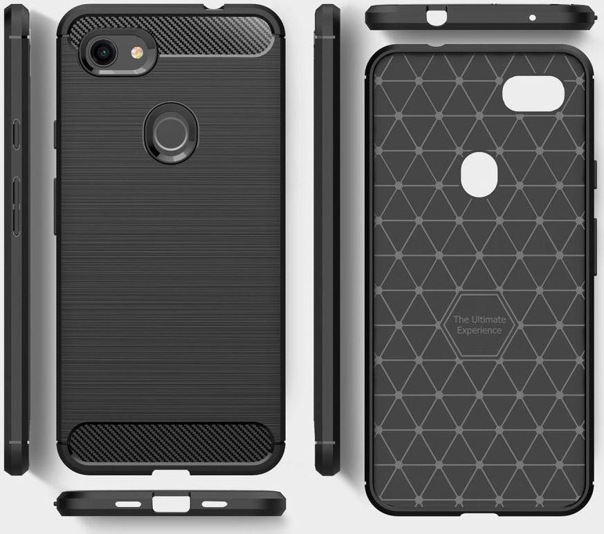 Google Pixel 3A XL Geborsteld TPU Hoesje Zwart afbeelding 6