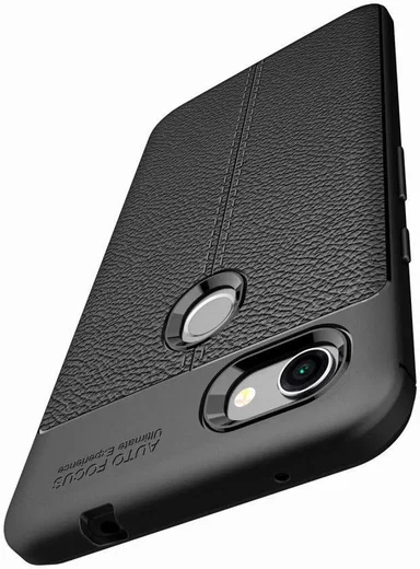 Google Pixel 3A XL Litchi Texture TPU Hoesje Zwart afbeelding 6