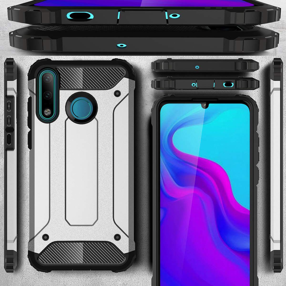 Huawei P30 Lite Hoesje Shock Proof Hybride Backcover Goud afbeelding 3