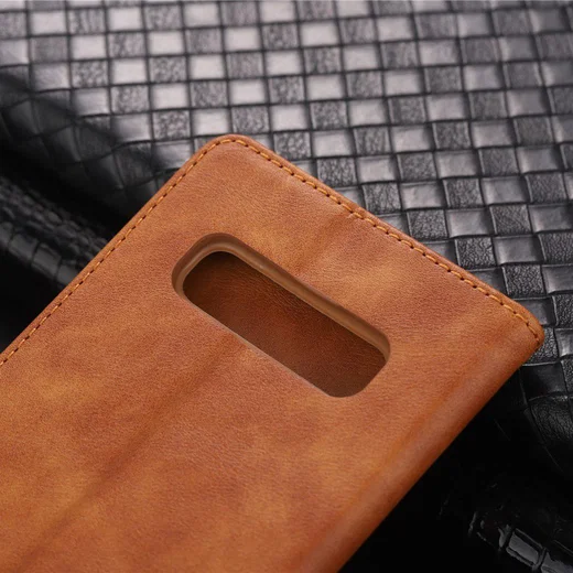 Samsung Galaxy S10 Plus Leren Stand Portemonnee Hoesje Bruin afbeelding 14