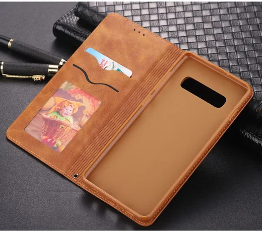 Samsung Galaxy S10 Plus Leren Stand Portemonnee Hoesje Bruin afbeelding 5