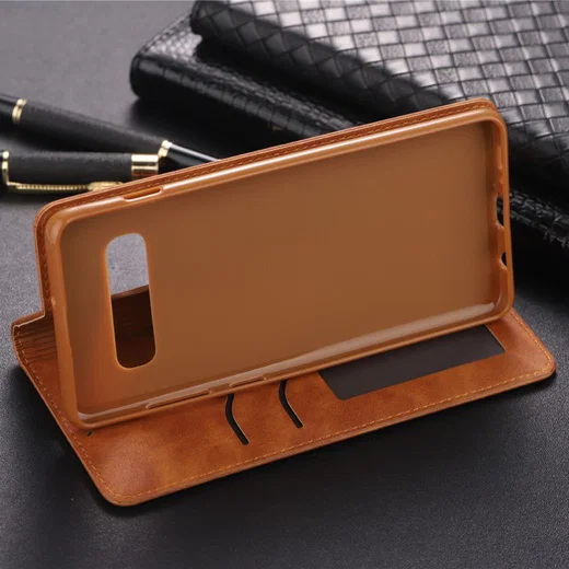 Samsung Galaxy S10 Plus Leren Stand Portemonnee Hoesje Bruin afbeelding 3