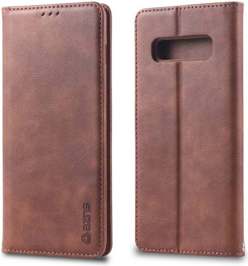 Samsung Galaxy S10 Plus Leren Stand Portemonnee Hoesje Coffee afbeelding 2
