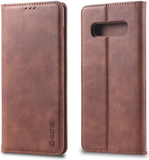 Samsung Galaxy S10 Plus Leren Stand Portemonnee Hoesje Coffee afbeelding 2