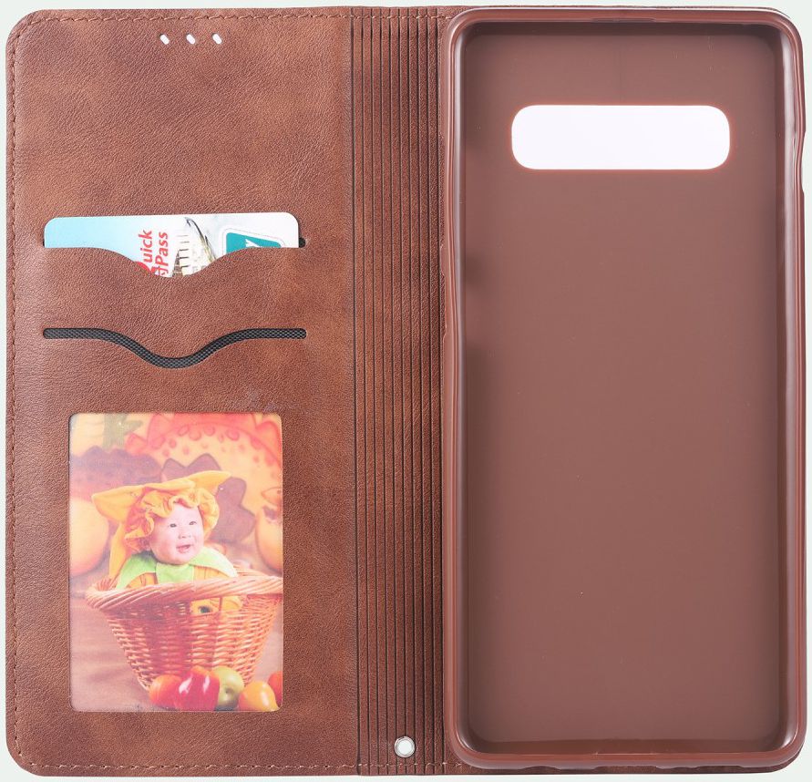 Samsung Galaxy S10 Plus Leren Stand Portemonnee Hoesje Coffee afbeelding 4