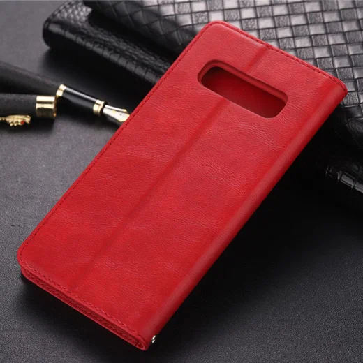 Samsung Galaxy S10 Plus Leren Stand Portemonnee Hoesje Rood afbeelding 3