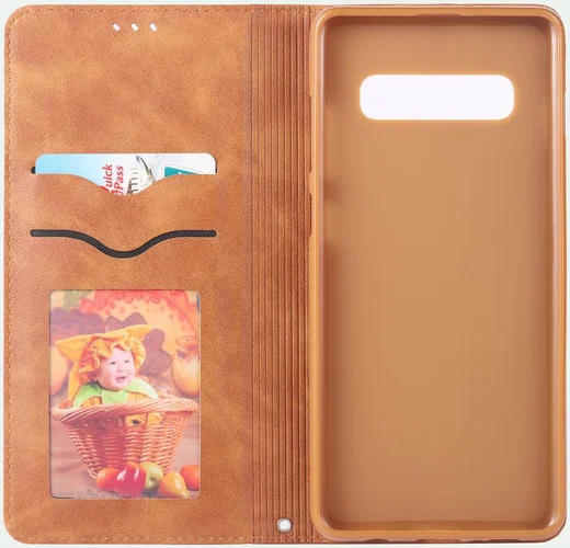 Samsung Galaxy S10 Kunstleer Stand Portemonnee Hoesje Bruin afbeelding 2