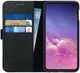 Rosso Deluxe Samsung Galaxy S10E Hoesje Echt Leer Book Case Zwart